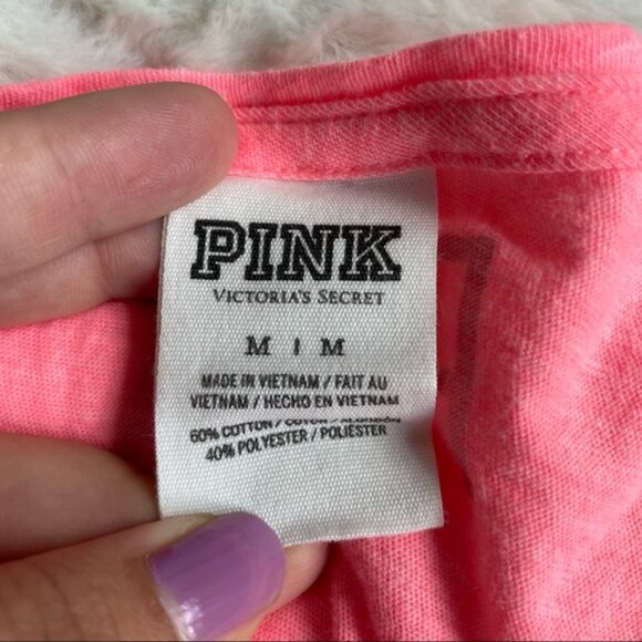 Victoria's Secret PINK | Coral Aztec Sequin Muscle Tee | Size Medium - Picture 6 of 9